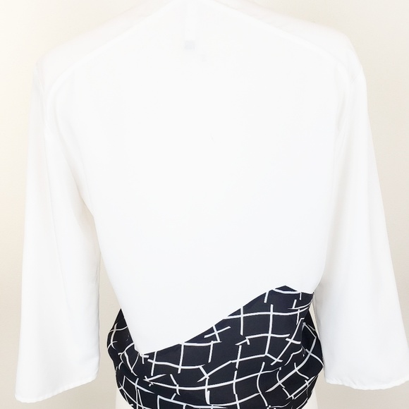 Sachin + Babi White Blouse with Geometric Print - Picture 2 of 4